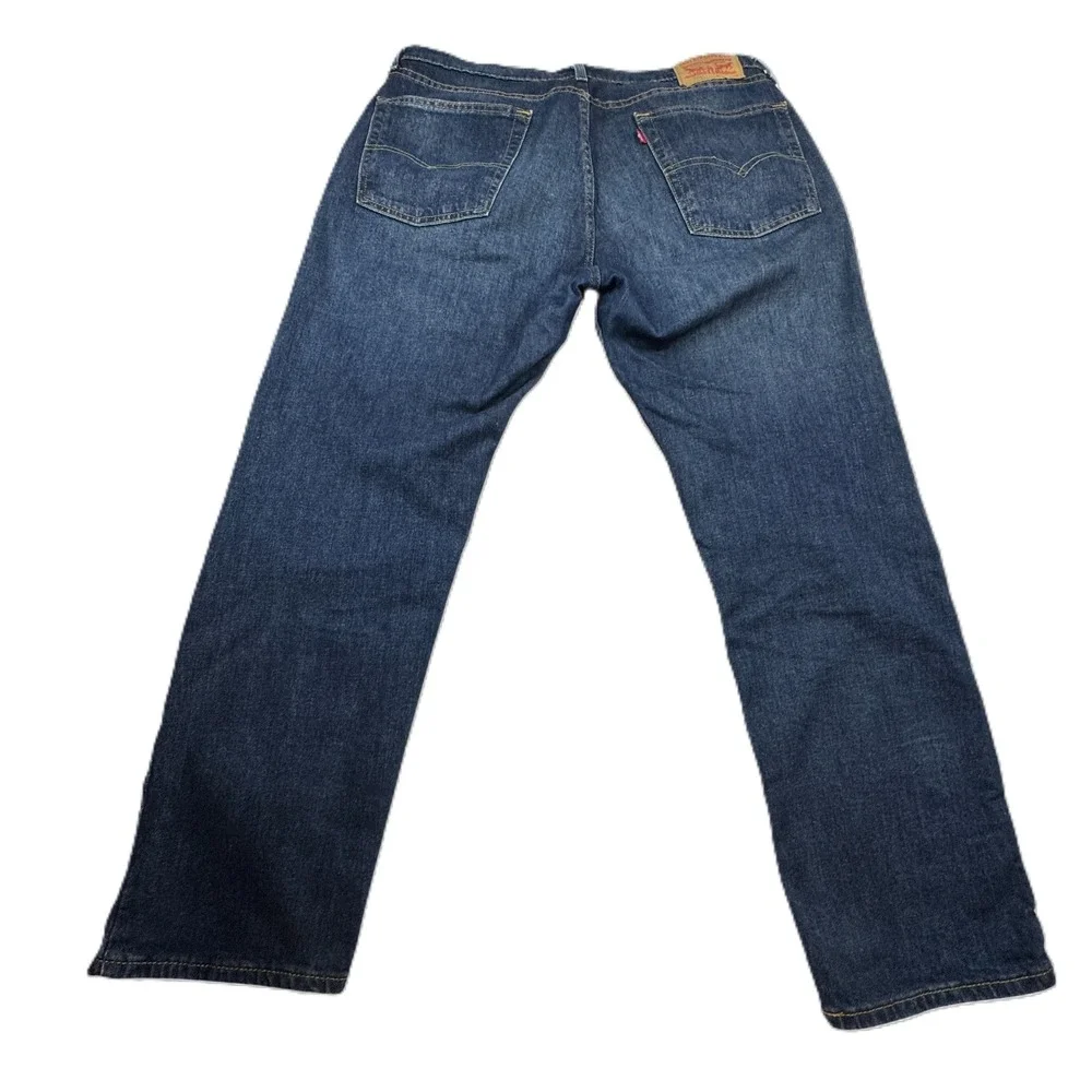Levis 505 Regular Fit Straight Leg Jeans Mens 36x30 Dark Wash‎ Indigo Blue Denim